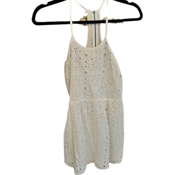 Madison Marcus Ivory Eyelet Racerback Fit & Flare Dress Size Small - Picture 3 of 5